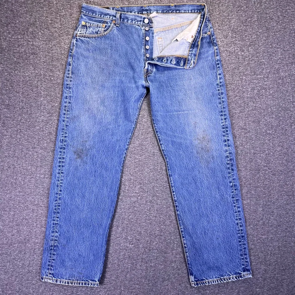 VTG 00s Levis 501-0115 Jeans Mens‎ 38x30 Blue Straight Classic Casual Button Fly